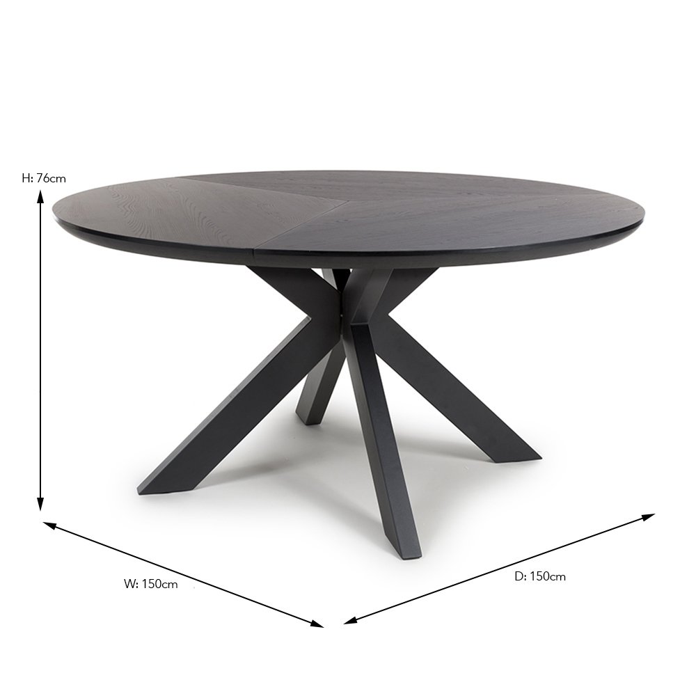 Boston 6 Person Round Dining Table Smoked Oak - Meubles