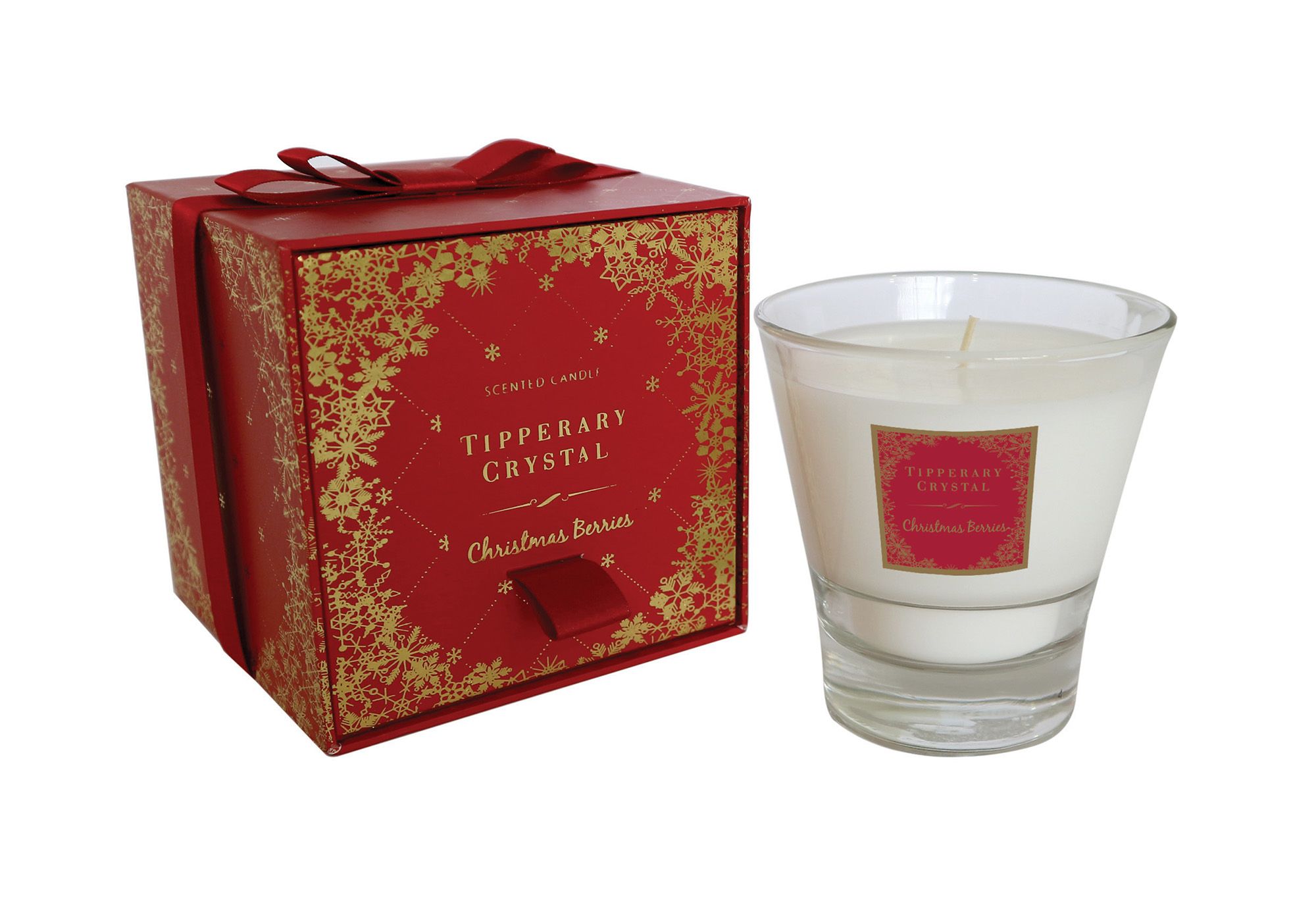 Tipperary Crystal Christmas Berries Candle Filled Glass Tumbler Candles & Diffusers Meubles