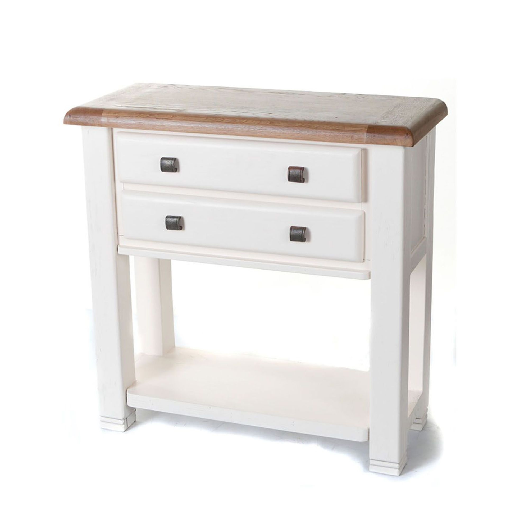 Aquitane Weathered Oak White Console Table Console Tables Meubles