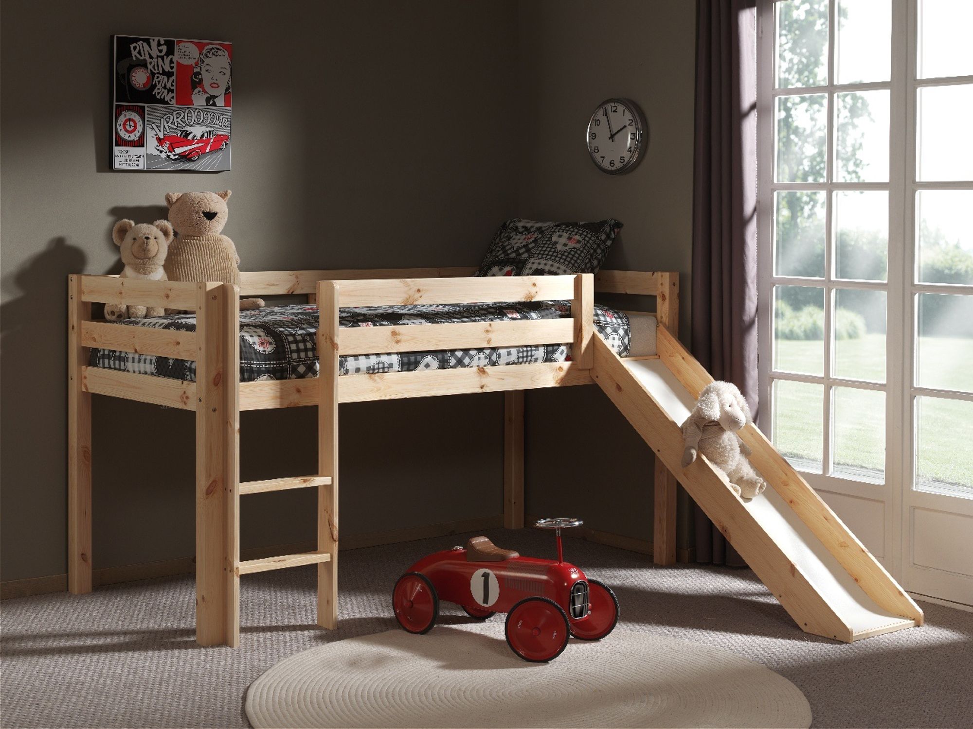 Vipack Pino Mid Sleeper Bed With Slide Pine Meubles