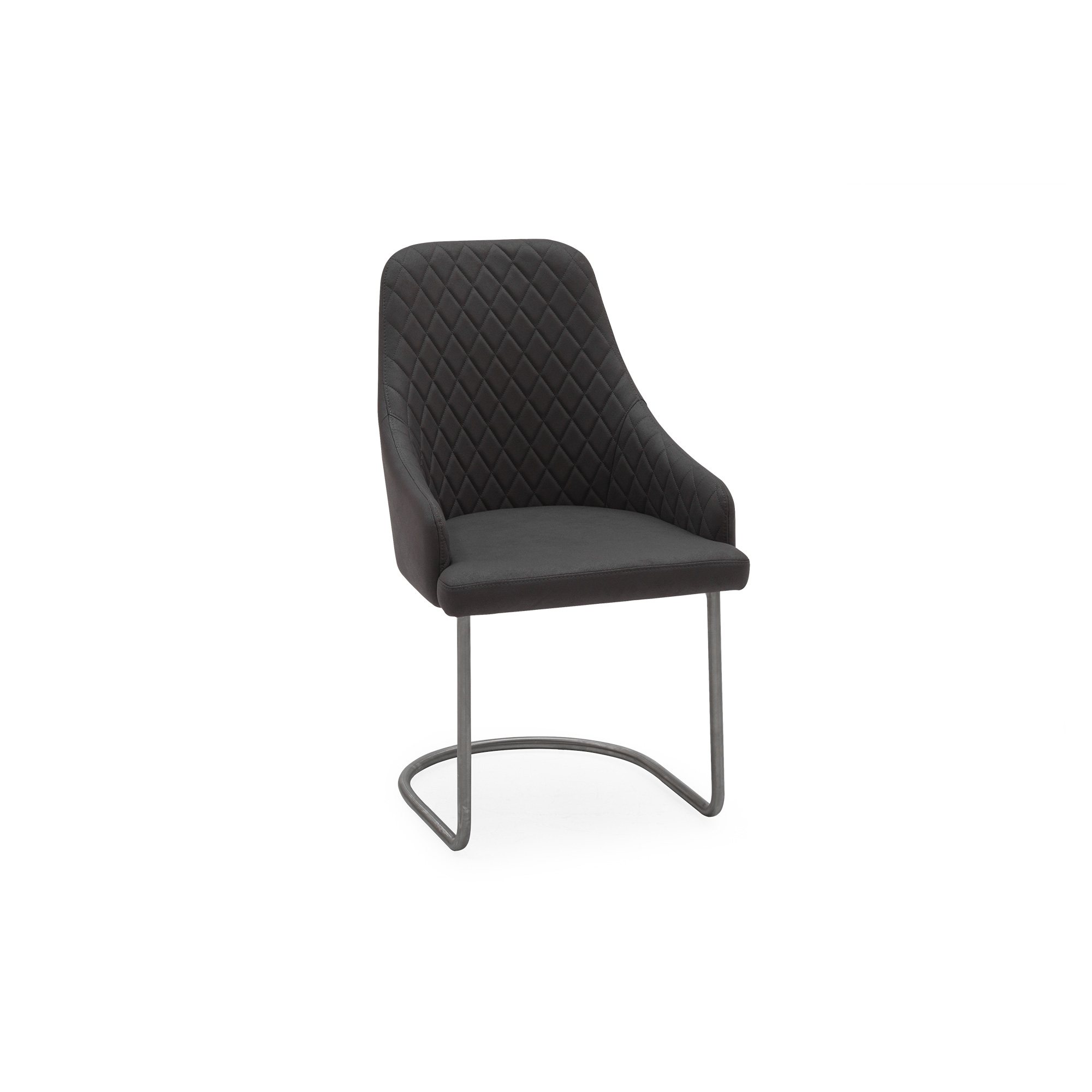 Kruger Fabric Cantilever Dining Chair Grey Meubles
