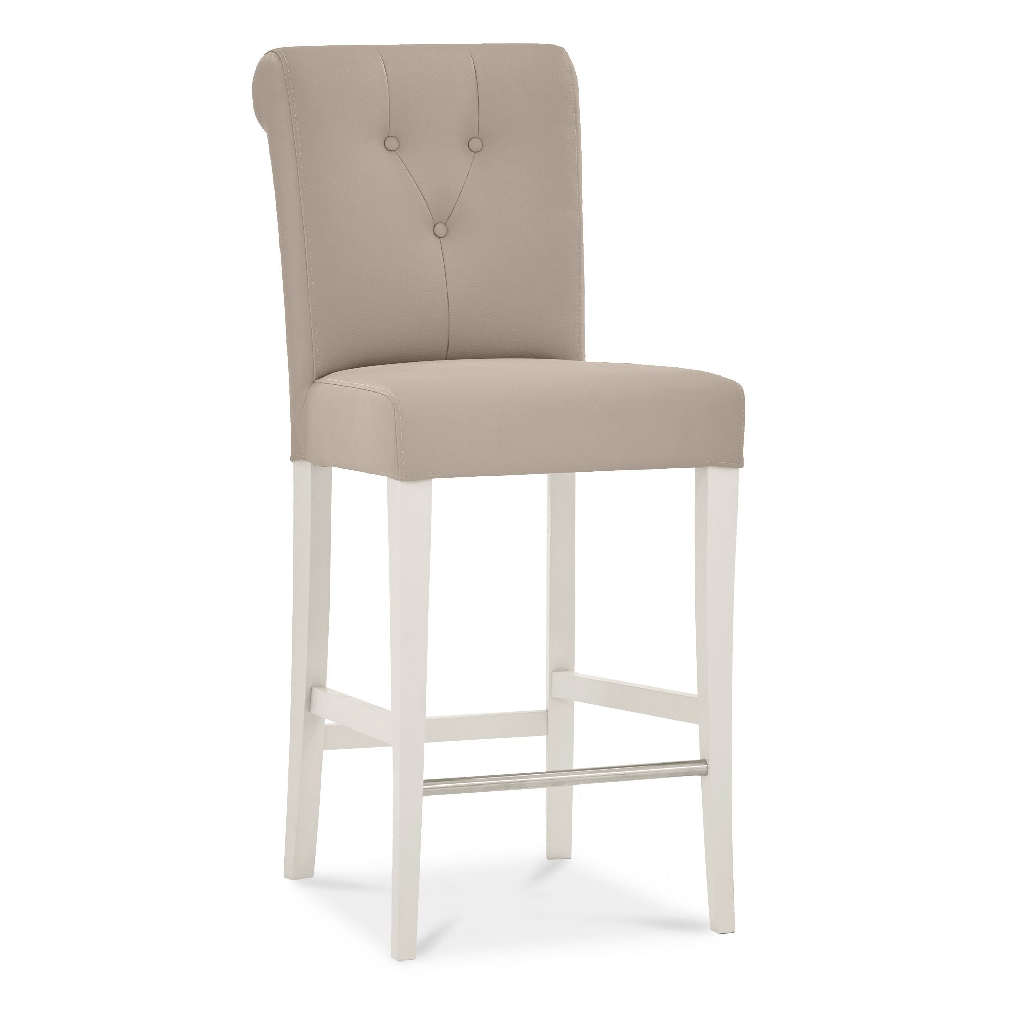 Freeport Low Bar Stool Faux Leather, Grey Leather Look Bar Stools
