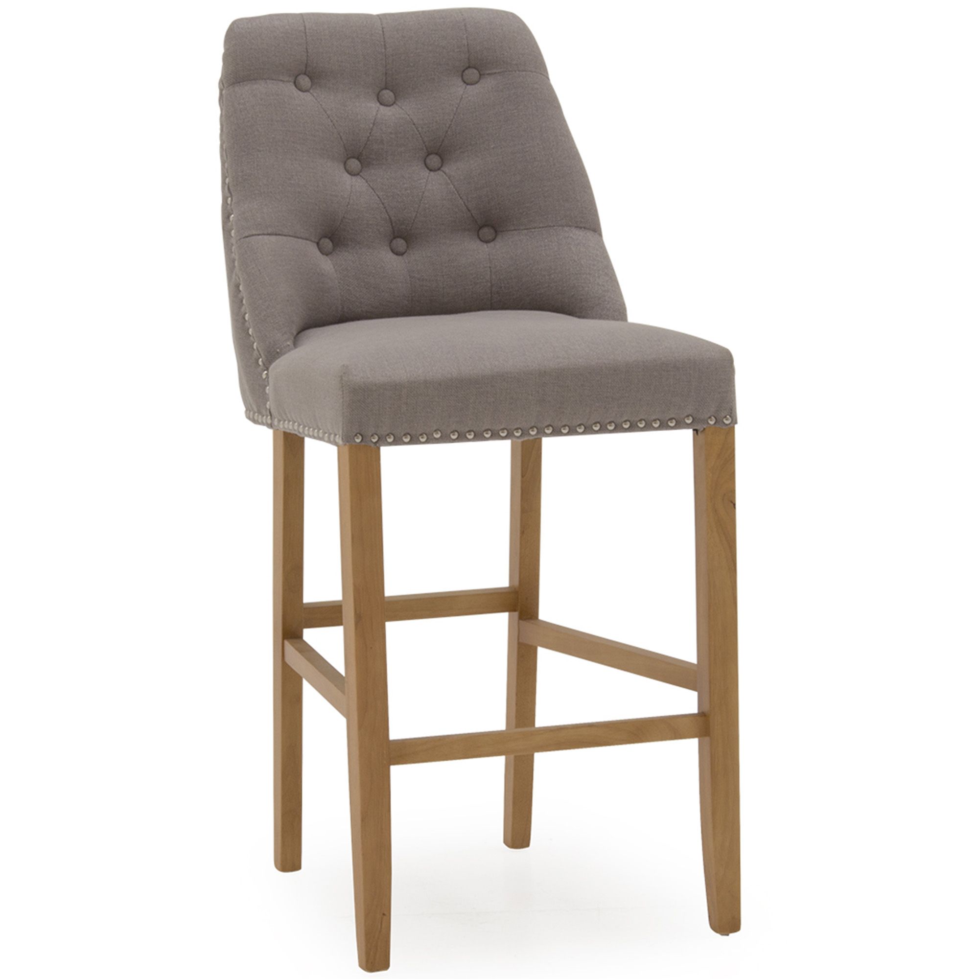 Gradara High Bar Stool Fabric Grey Counter Stools & Bar Stools Meubles