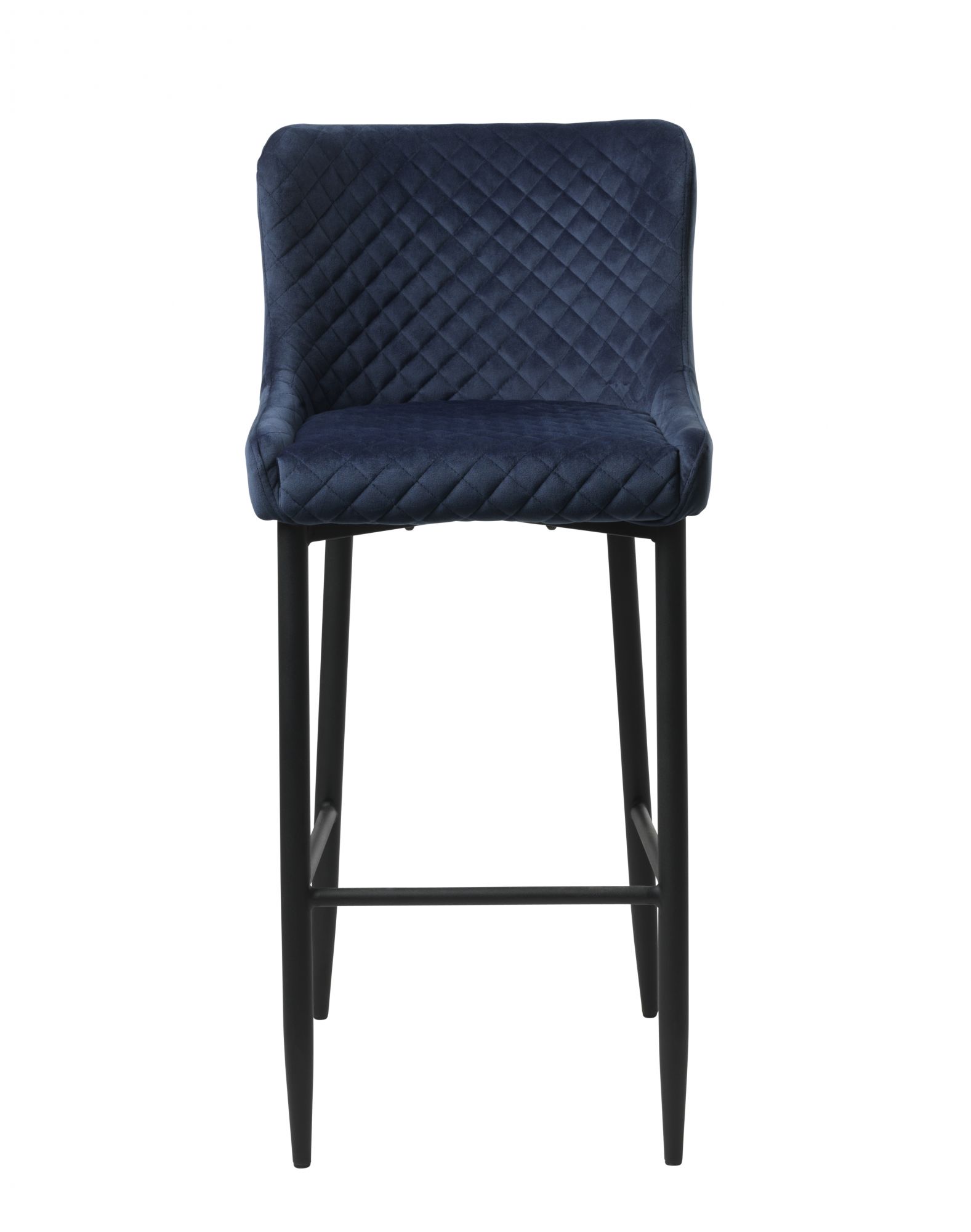 Quebec High Bar Stool Velvet Fabric Blue Counter Stools & Bar Stools