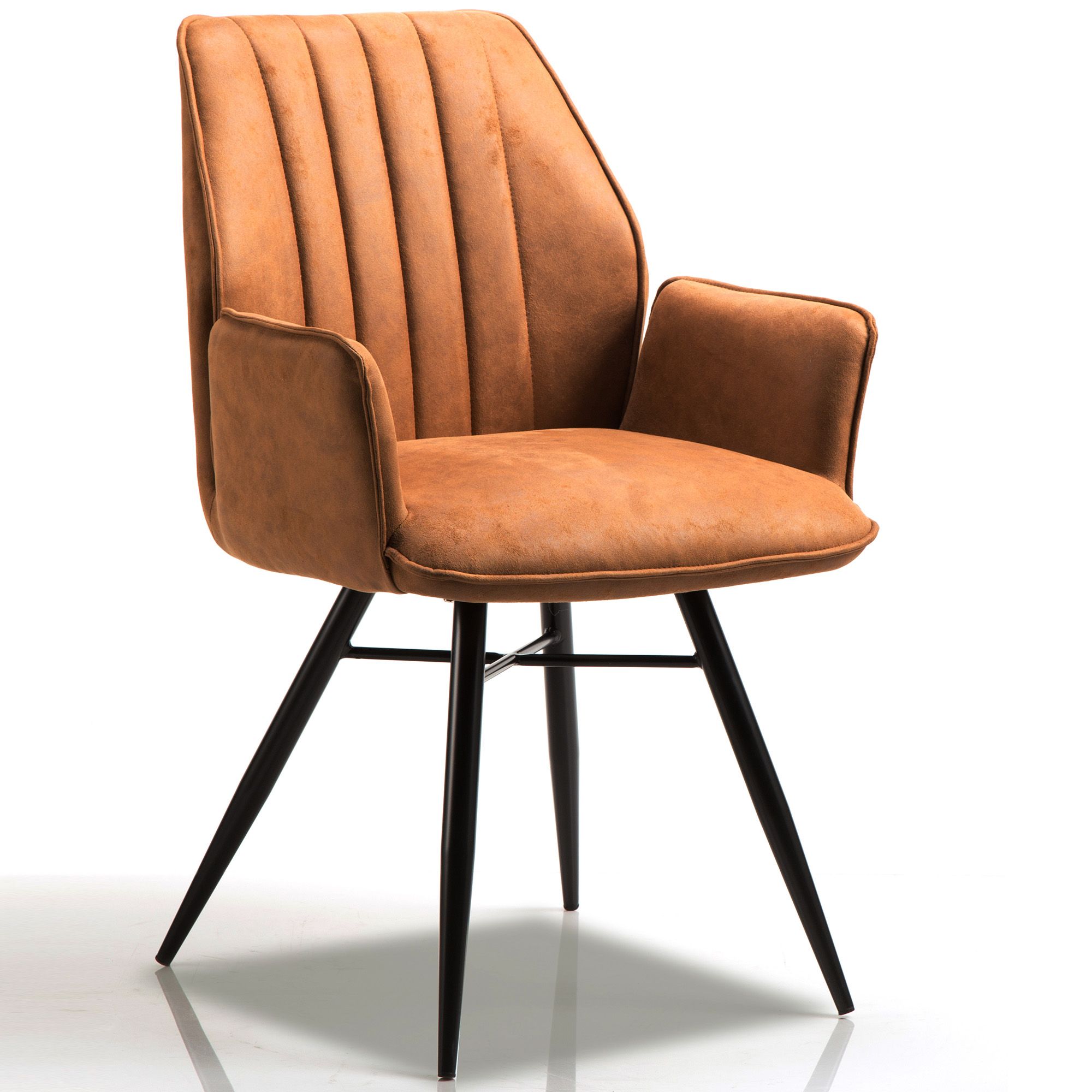 Clark Carver Dining Chair Suede Effect Cognac Dining Chairs Meubles