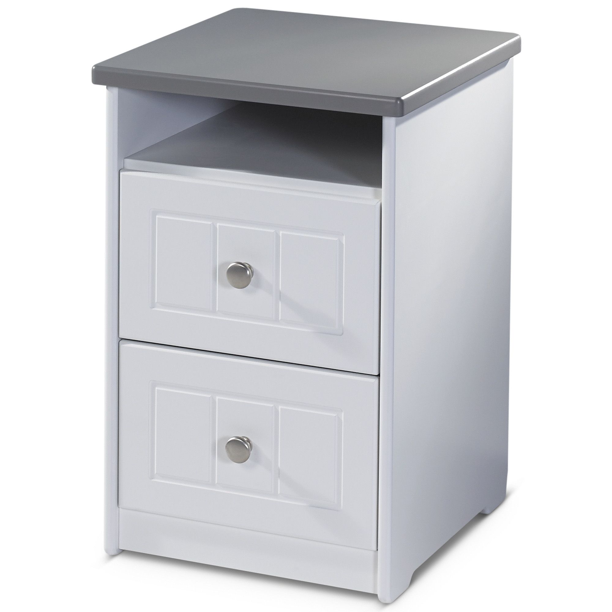 Zinnia 2 Drawer Bedside Locker White Bedside Lockers & Bedside Tables