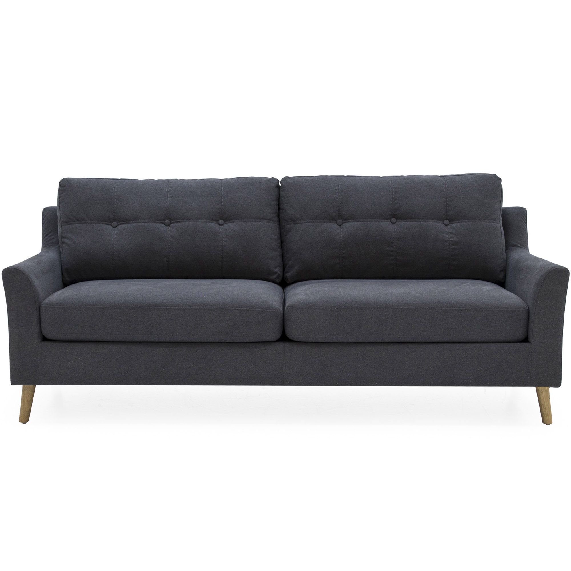 Adel 3 Seater Sofa Fabric Charcoal Meubles
