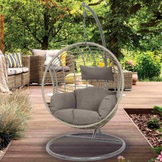 London Hanging Outdoor Egg Chair Grey