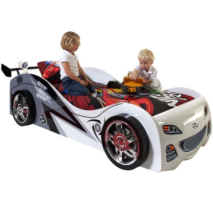 Brap Brap Single (90cm) Car Bed White