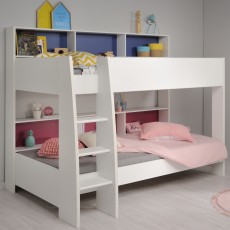 Leo Bunk Bed White With Pink & Blue Interchangeable Panels