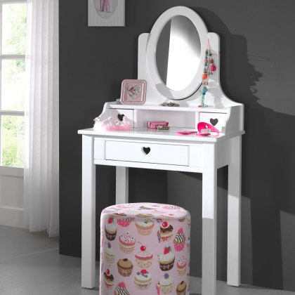 Amori Dressing Table With Vanity Mirror White