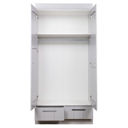 Connect 2 Door & 2 Drawers Wardrobe Concrete Grey