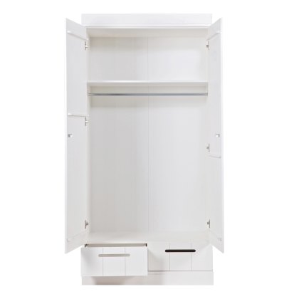 Connect 2 Door & 2 Drawers Wardrobe White