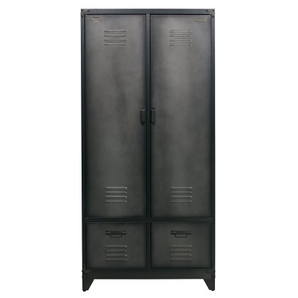 VT Wonen 2 Door & 2 Drawers Gym Locker Wardrobe Black VT Wonen 2 Door & 2 Drawers Gym Locker Wardrobe Black