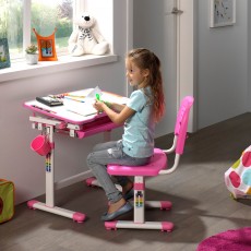 Comfortline Adjustable & Tiltable Study Desk Including Adjustable Chair Pink