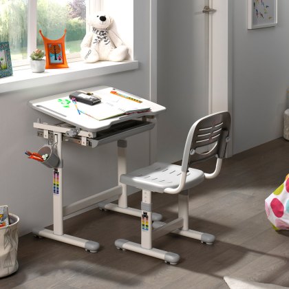 Comfortline Adjustable & Tiltable Study Desk Including Adjustable Chair Grey