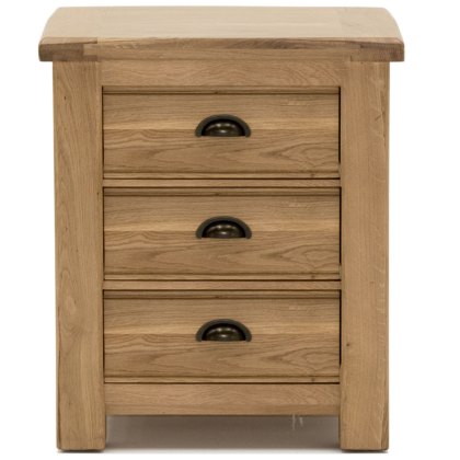 Brid 3 Drawer Bedside Locker White Oak