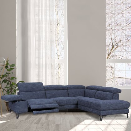 Alcantara 4 + Corner Sofa With 1 Electric Recliner LHF Fabric F20