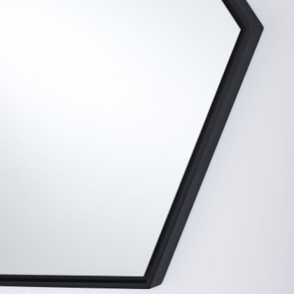 Lina Hexagon Wall Mirror Black