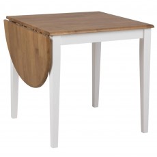 Brussels 2-4 Person Dining Table With Extension Leaf White & Oak