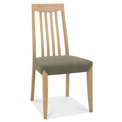 Canneto Tall Slatted Back Dining Chair With Fabric Seat Pad Black Gold Oak Canneto Tall Slatted Back Dining Chair With Fabric Seat Pad Black Gold Oak