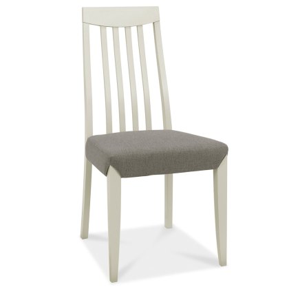 Canneto Tall Back Slatted Dining Chair With Fabric Seat Pad Cold Steel Washed Oak Canneto Tall Back Slatted Dining Chair With Fabric Seat Pad Cold Steel Washed Oak