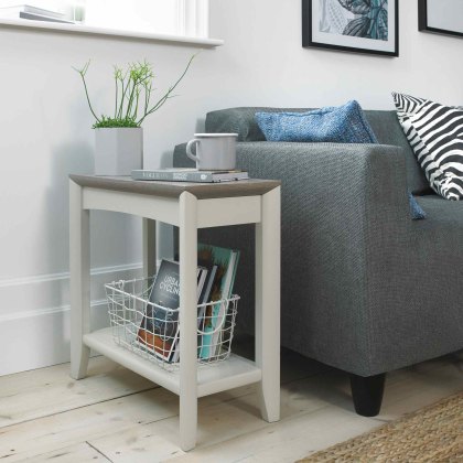 Canneto Grey Washed Oak & Soft Grey Side/Lamp Table