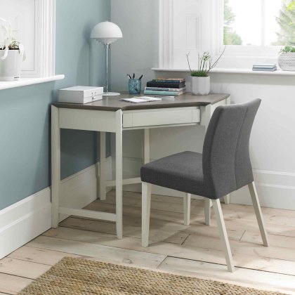 Canneto Grey Washed Oak & Soft Grey Corner Desk