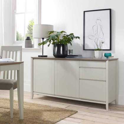 Canneto Grey Washed Oak & Soft Grey Wide Sideboard