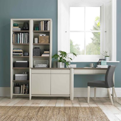 Canneto Grey Washed Oak & Soft Grey Narrow Top Display Unit