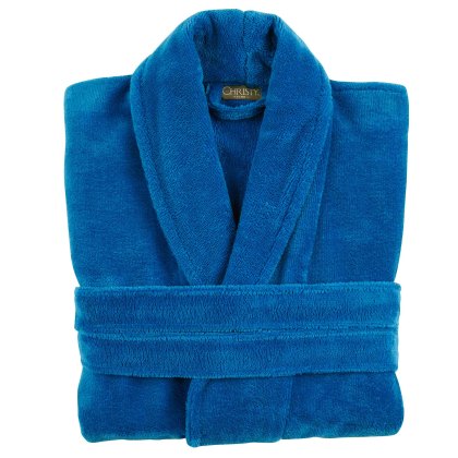 Cosy Bath Robe Large/Extra Large Blue Velvet