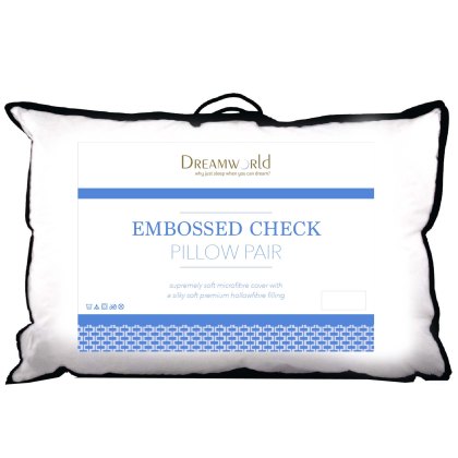 Embossed Check Microfibre Pillow Pair Embossed Check Microfibre Pillow Pair