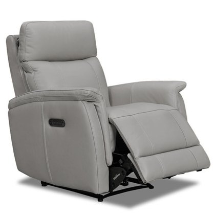 Tiber Manual Reclining Armchair Fabric 20 Mid Grey