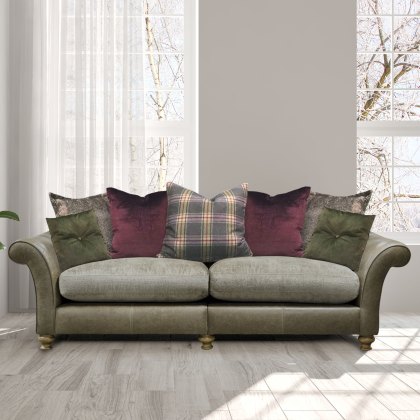 Blake 3 Seater Scatter Back Sofa Fabric & Leather Option 1