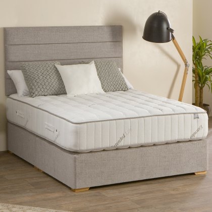 Extended Life Intense 1200 Platform Top Divan Set Fabric B Silver (Multiple Sizes)