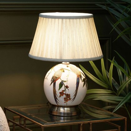Megan Table Lamp Multi-Coloured Base With Beige Shade Megan Table Lamp Multi-Coloured Base With Beige Shade