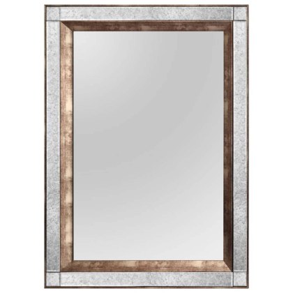 7" X 7" Wall Mirror Set in 12" X 12" Gold Ressen Frame 