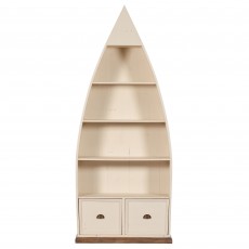 Cape Cod Painted Boat Shaped Bookcase Cape Cod Painted Boat Shaped Bookcase