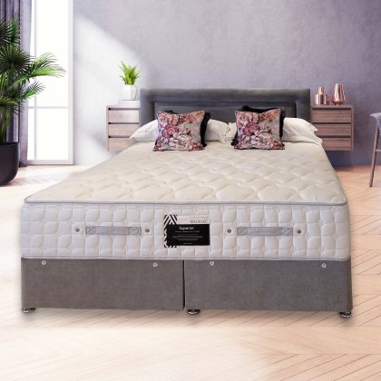 Superior Pocket Platform Top Divan Set Plush Velvet Fabric (Multiple Sizes) Superior Pocket Platform Top Divan Set Plush Velvet Fabric (Multiple Sizes)