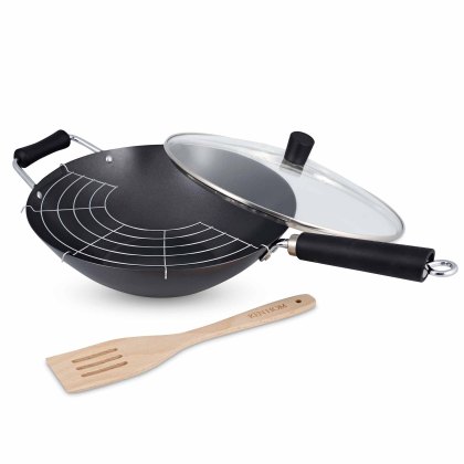 Excellence Non-stick 31cm 4 Piece Wok Set Excellence Non-stick 31cm 4 Piece Wok Set
