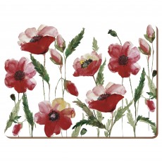 Creative Tops Watercolour Poppy Placemats (Set of 6)