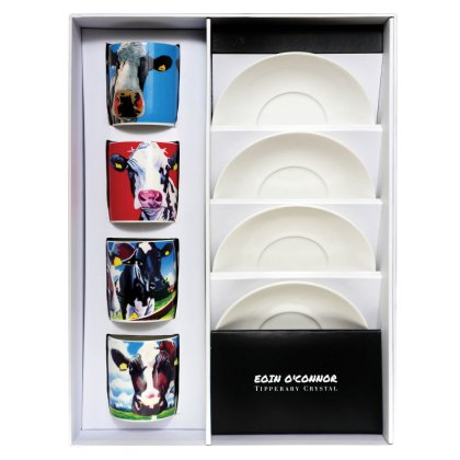 Eoin O'Connor Espresso Cups & Saucers 8 Piece Set Eoin O'Connor Espresso Cups & Saucers 8 Piece Set