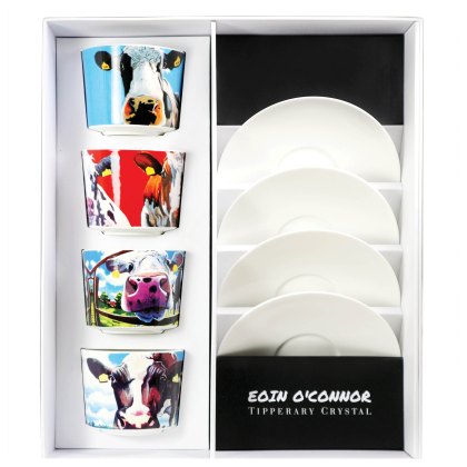Eoin O'Connor Cappuccino Cups & Saucers 8 Piece Set Eoin O'Connor Cappuccino Cups & Saucers 8 Piece Set