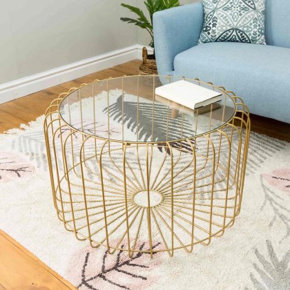 Birdcage Round Coffee Table Gold