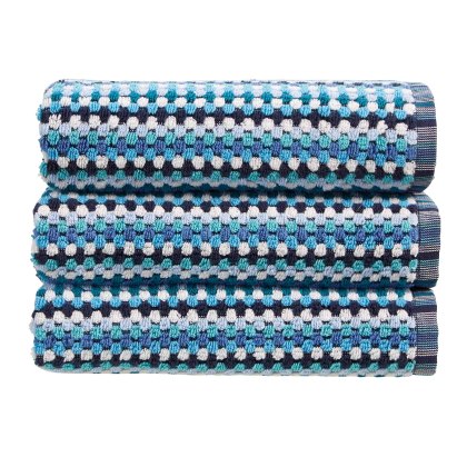Carnaby Stripe Towel Blue (Multiple Sizes)