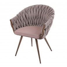 Blake Dining/Occasional Chair Taupe Tweed, Fabric & Faux Leather