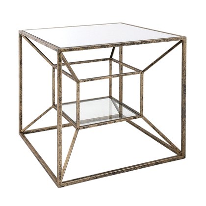 Solomon Side/Lamp Table Gold & Black Solomon Side/Lamp Table Gold & Black