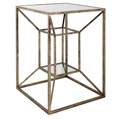 Solomon Side/Lamp Table Black & Gold