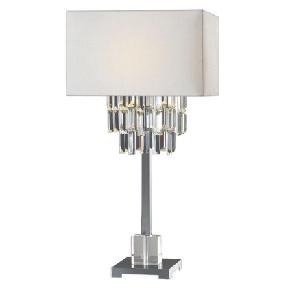 Resana Table Lamp Silver With White Shade Resana Table Lamp Silver With White Shade