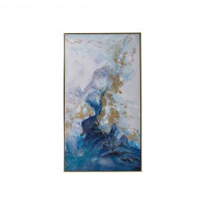 Mindy Brownes Reflection 73cm x 134cm Canvas Blue & Gold